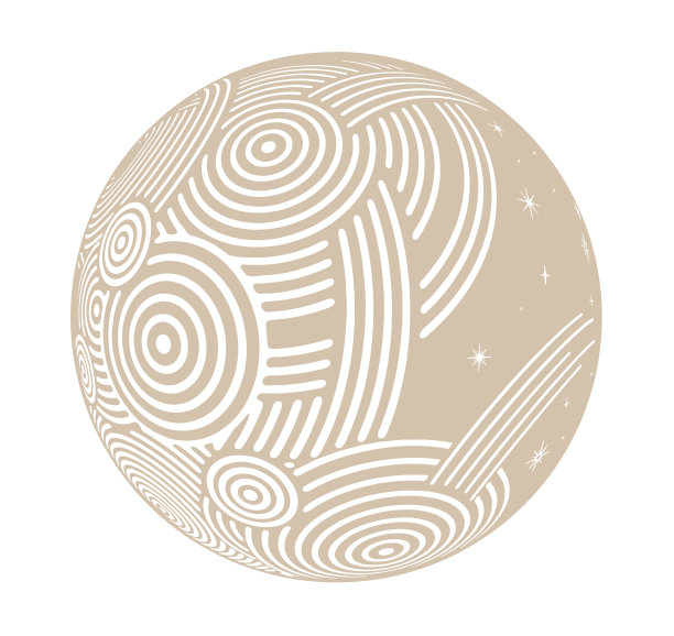 带有圆形图案和星星的球体图片下载