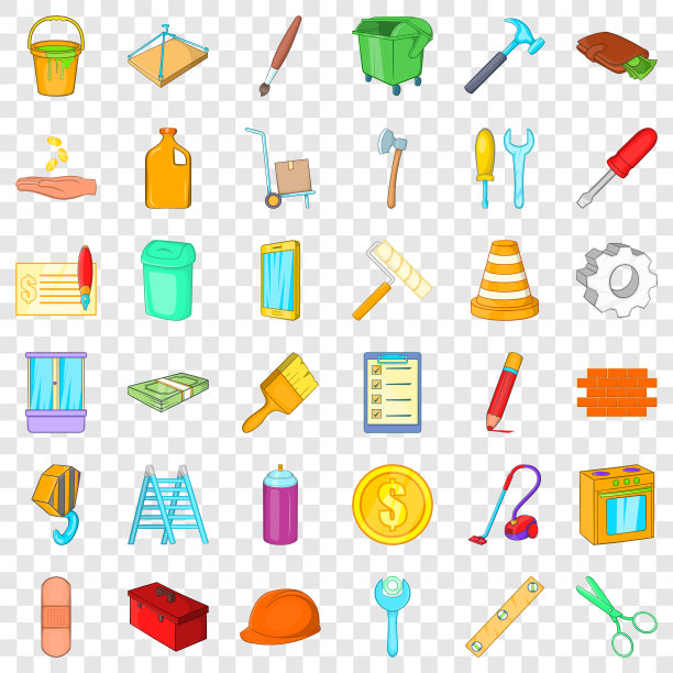 螺丝刀图标设置卡通风格图片下载