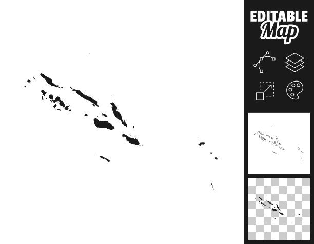 所罗门群岛地图设计。轻松地编辑图片下载