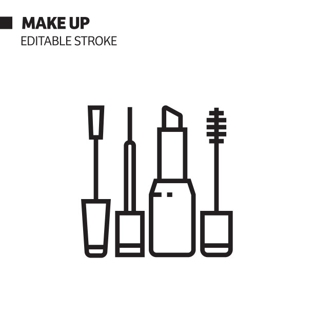 绘制线条图标，轮廓矢量符号插图。图片下载