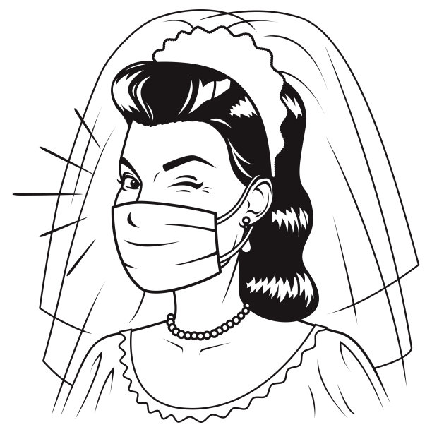 复古新娘戴面具图片下载