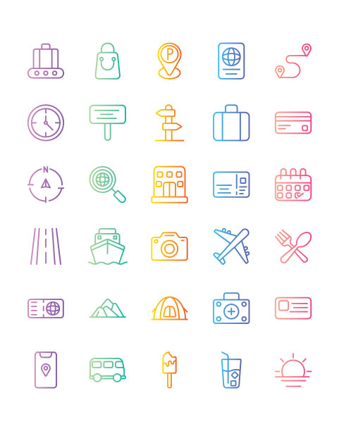 假日图标设置30孤立在白色背景图片下载