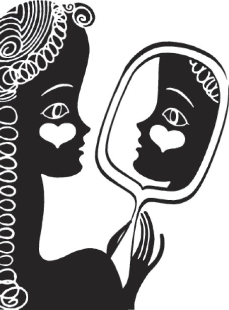 看镜子的女人图片下载