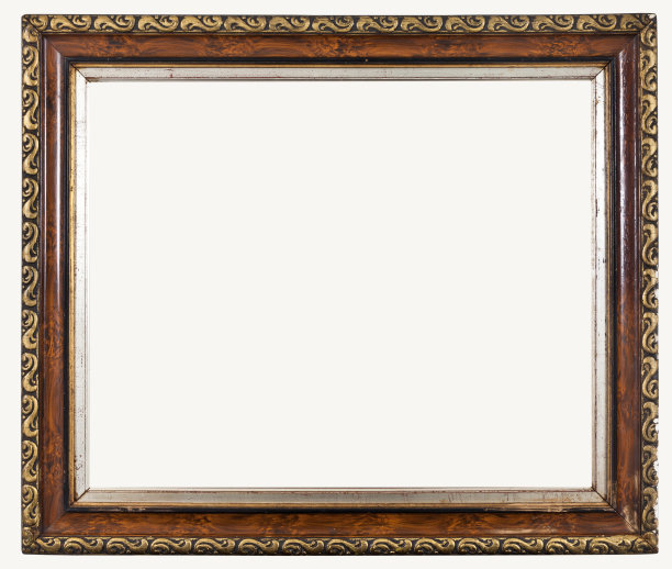 白色背景的空木制相框图片下载