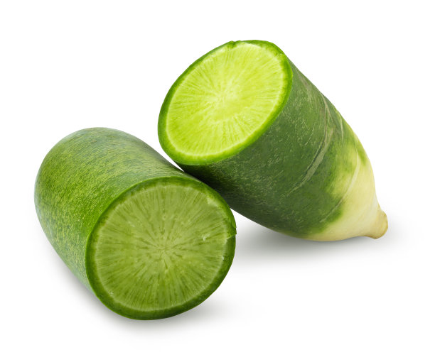 绿萝卜孤立在一个白色的背景图片下载