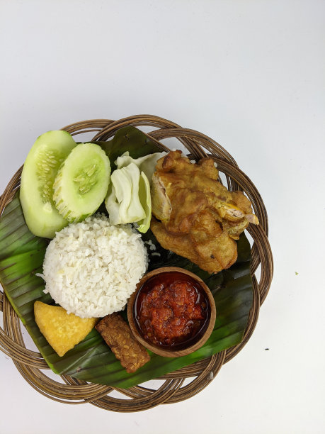 马来西亚食物作为一种食物概念的特写。椰浆饭。图片下载