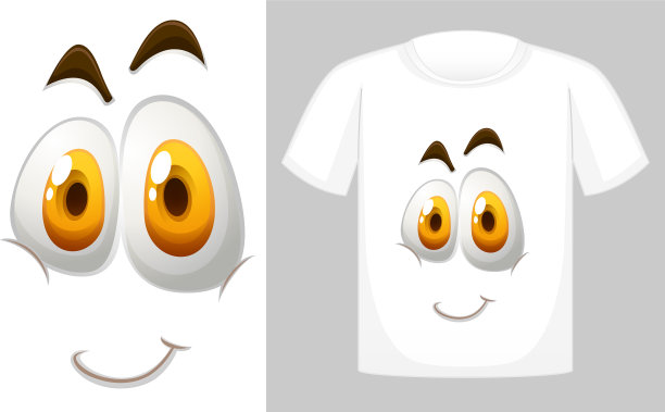 带有图形笑脸的t恤设计图片下载