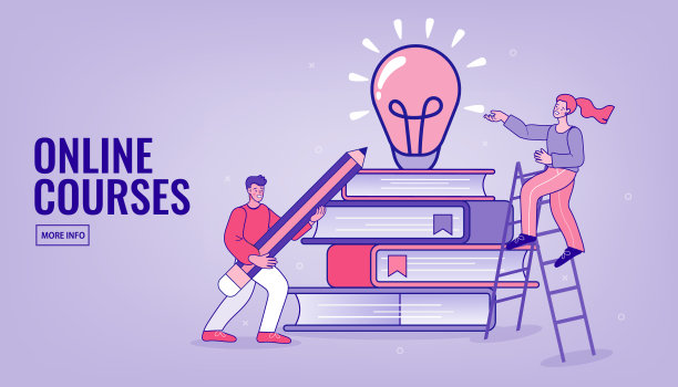 在线教育理念。卡通孩子们在玩耍。欢迎回到学校。可爱的学生。平面设计图案与孩子。图片下载