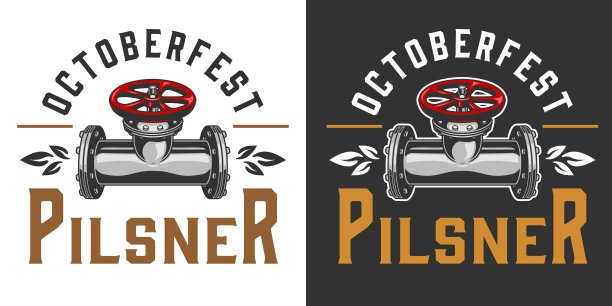 啤酒厂复古彩色标签图片下载