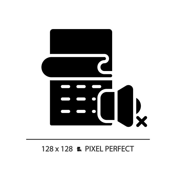 2D隔音墙覆盖字形风格的固体图标图片下载