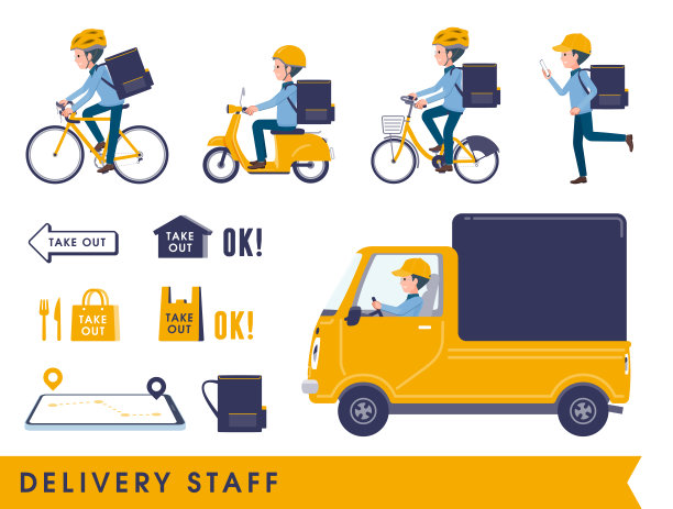 一组爸爸在送货图片下载