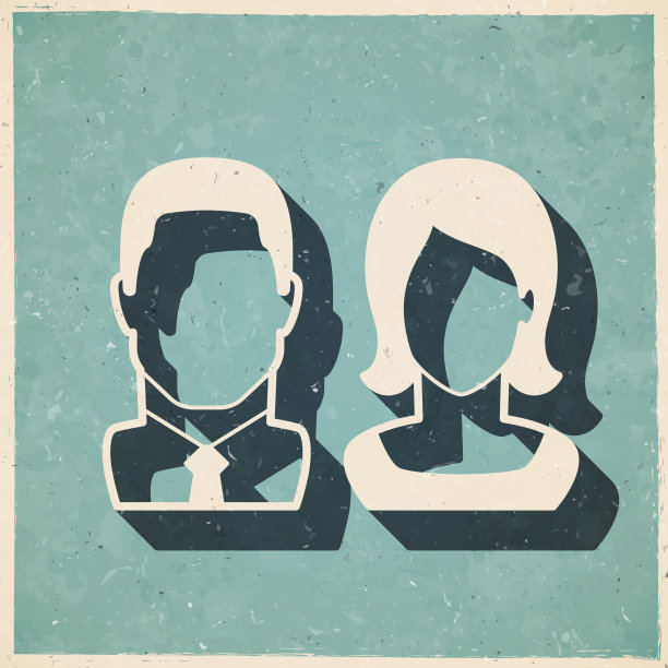 商人和商人。图标复古复古风格-旧纹理纸图片下载