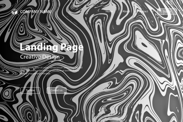 登陆页面模板-液体背景与灰色梯度-时尚的设计图片下载