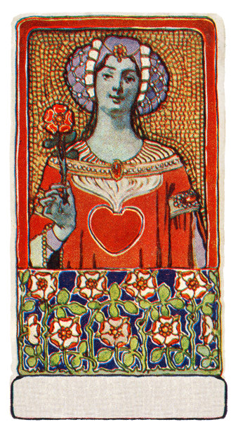 女人与心代表爱新艺术插画图片下载