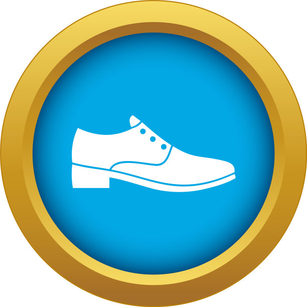 男人鞋子图标蓝色孤立图片下载