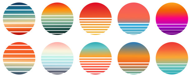 复古日落套装图片下载