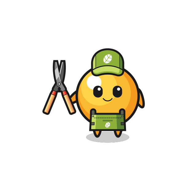 可爱的乒乓球作为园丁的吉祥物图片下载