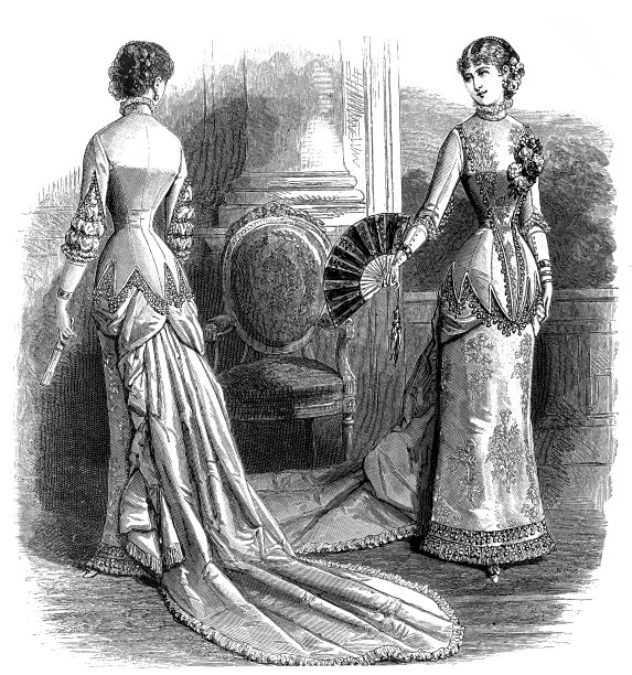 维多利亚时尚女性手持扇子图片下载