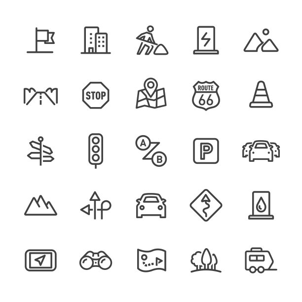 公路旅行图标-智能线路系列图片下载