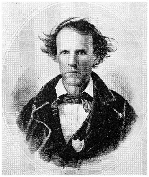 1898年，来自堪萨斯州劳伦斯的古董照片:詹姆斯·H·莱恩，来自堪萨斯州的第一参议员图片下载