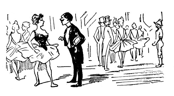 古董插图:夫妻谈话图片下载