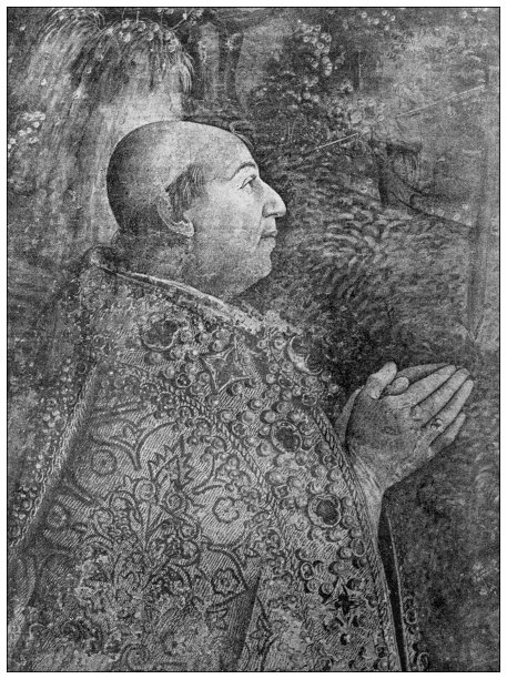 古董插图:教皇亚历山大六世，绘画by Pinturicchio图片下载