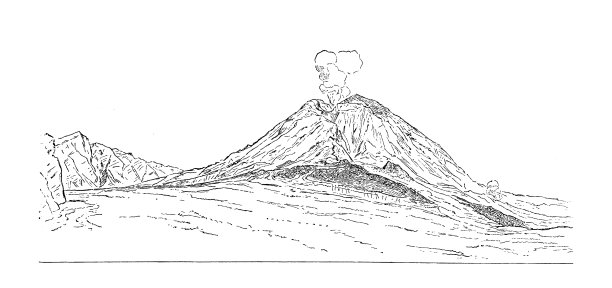 1872年维苏威火山喷发后的火山灰锥图片下载