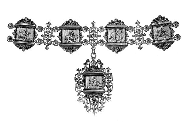 19世纪时尚，古董首饰图片下载