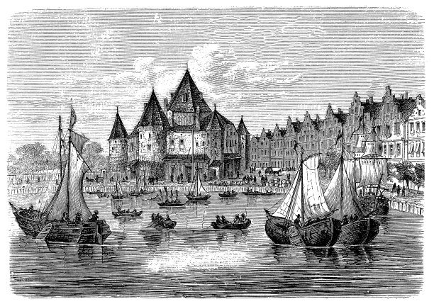 荷兰阿姆斯特丹港，入口圣安东斯门图片下载