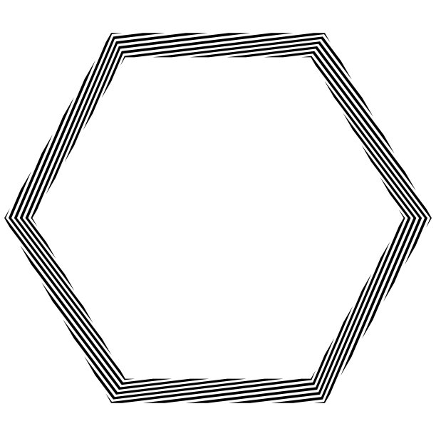 条纹环/六角形，白色图片下载