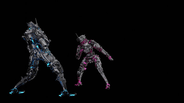 机器人，机器人跳舞，萨尔萨舞，伦巴舞，黑色背景，舞曲背景图片下载