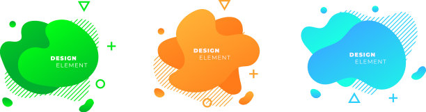 最小横幅标志的彩色流体元素图片下载