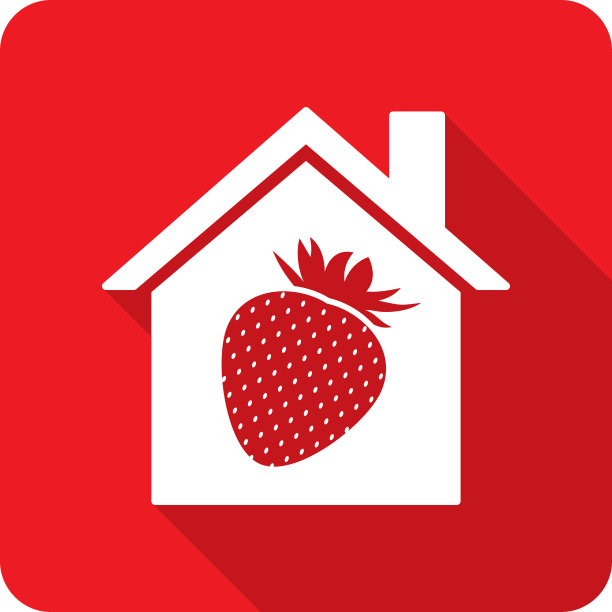 房子草莓图标剪影图片下载