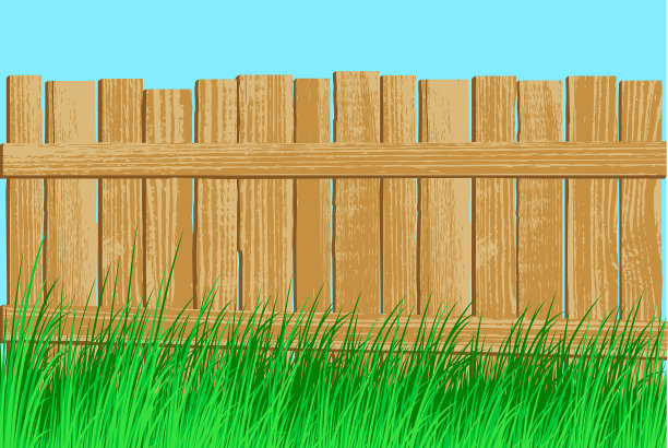 草地上的旧篱笆图片下载