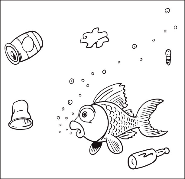 海洋中的水污染。垃圾、废物。生态概念图片下载