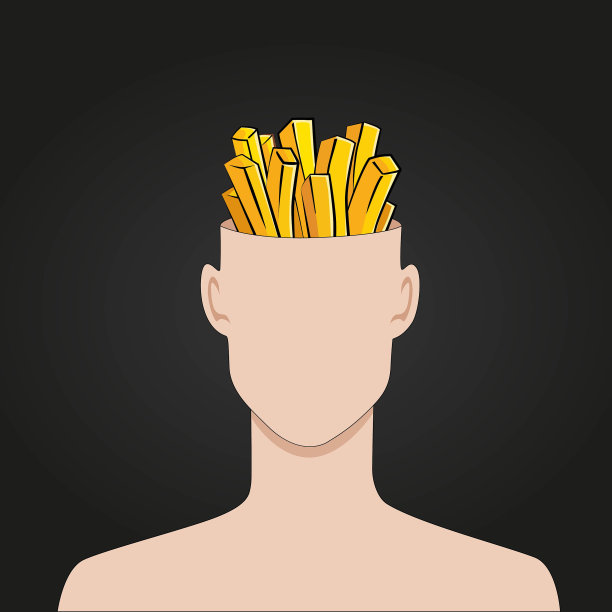 创意头部插图，一堆薯条，人类多样性概念股票插图图片下载