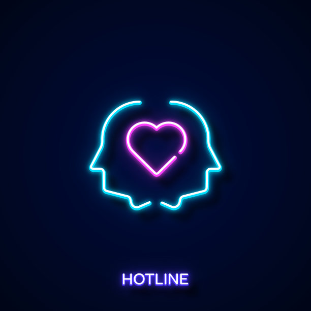 热线霓虹风格，设计元素图片下载