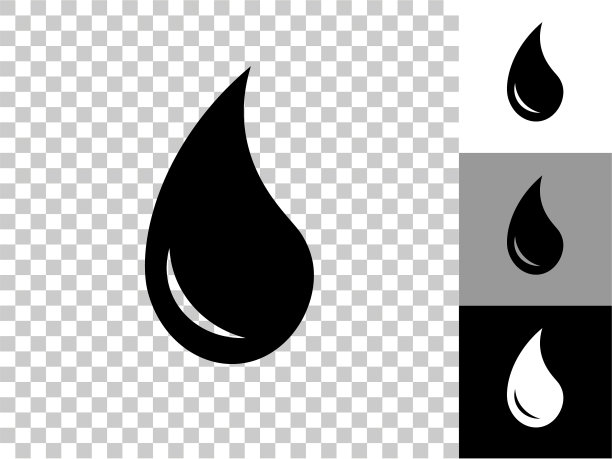 水滴图标在棋盘透明的背景图片下载