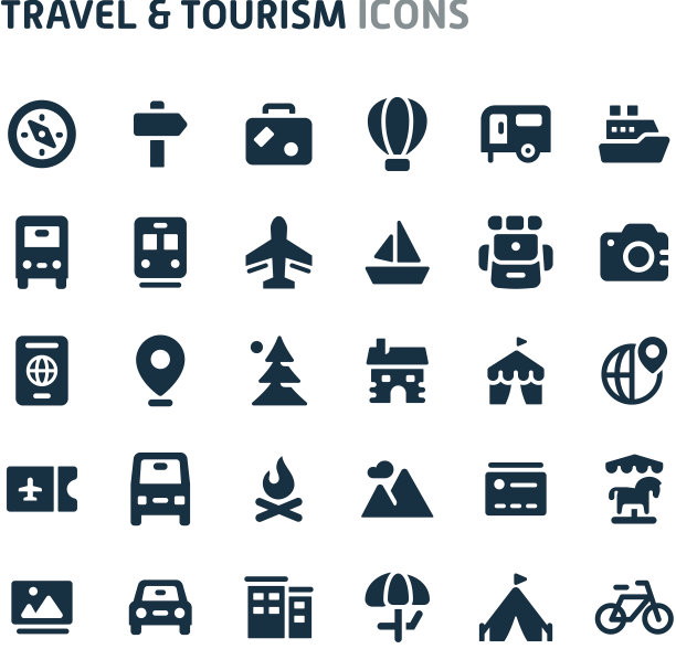 旅游图标集菲利奥黑色图标系列图片下载
