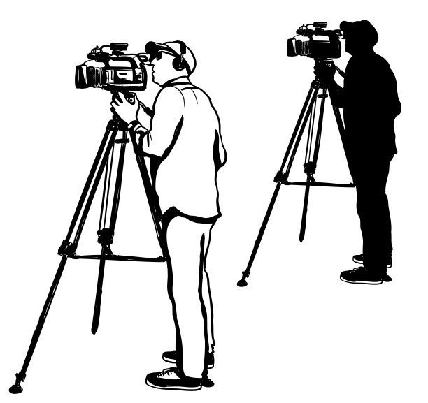 现场直播摄影师剪影图片下载