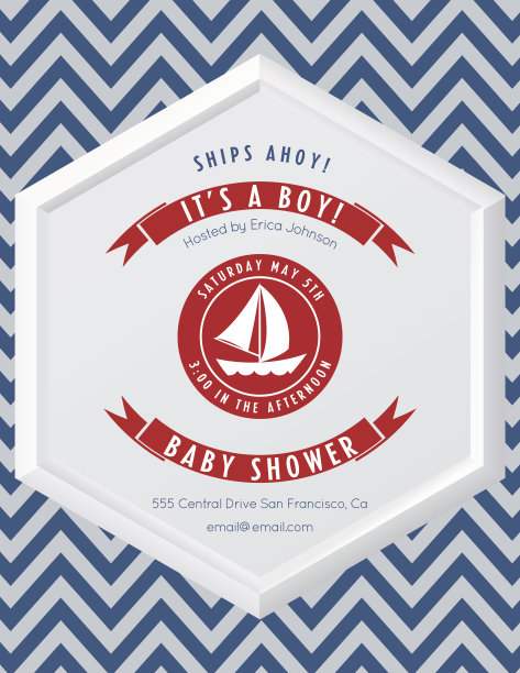 航海主题宝宝派对邀请图片下载