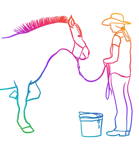 农场女孩和彩虹马图片下载