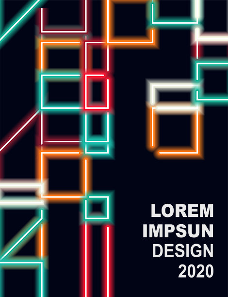 彩色霓虹风格的几何背景图片下载
