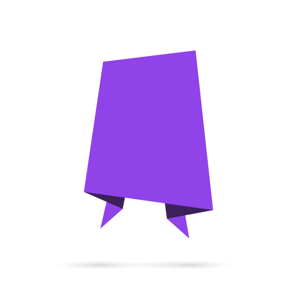 紫色的旗帜-设计元素在白色的背景图片下载