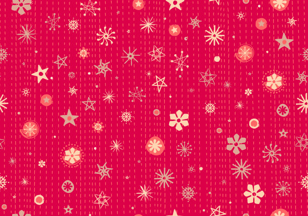 圣诞雪花背景。无缝模式。手绘。图片下载