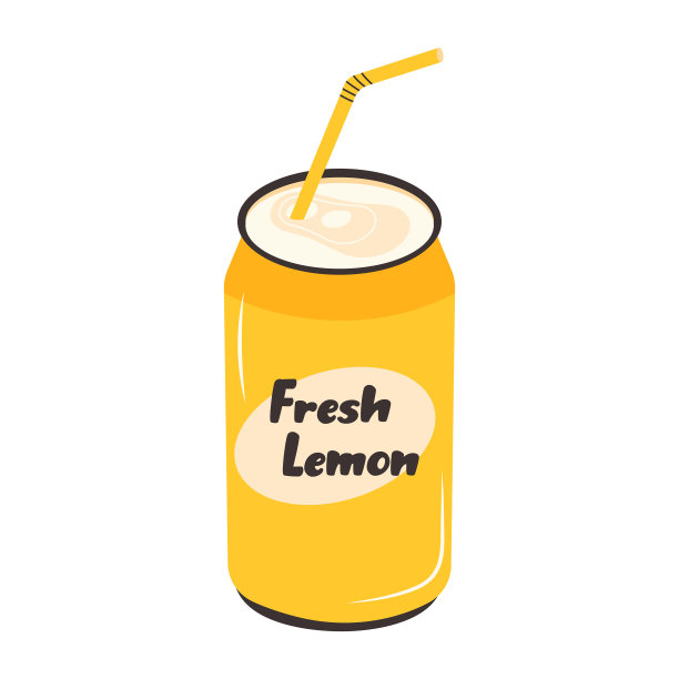 铝罐新鲜柠檬饮料。苏打水。碳酸水。金属容器中的饮料。图片下载