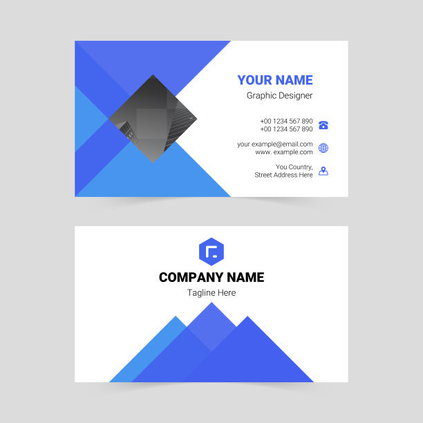 蓝色营销公司名片模板图片下载