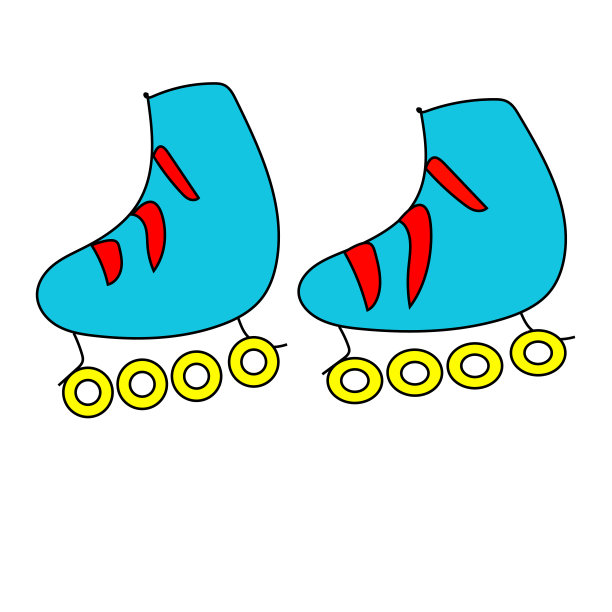 轮滑卡通画孤立图片下载