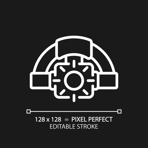 可定制的头灯白色细线性图标图片下载