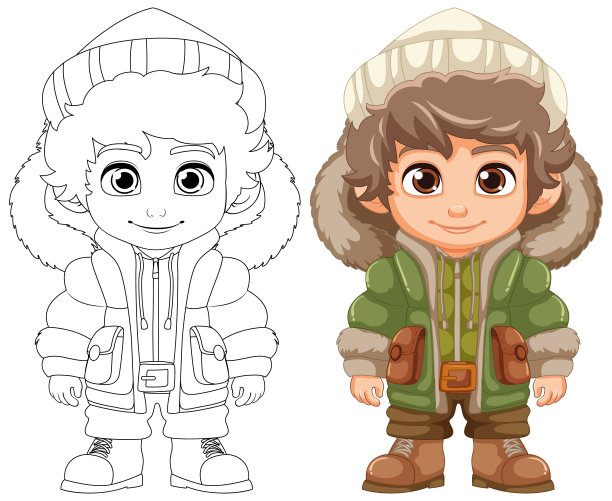 穿着冬装的可爱年轻人图片下载